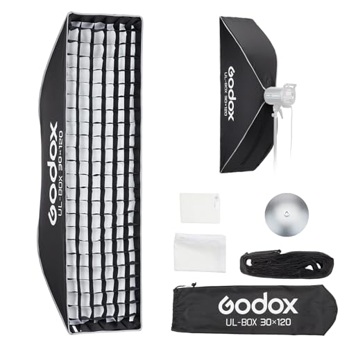 Godox UL Series 12x47 / 30x120cm Quick Release Ultra-Fold Super Narrow Stripbox with Bowens Mount Extra Long Softbox for Full-Length Edge Light & Cylindrical Products Compatible with Godox AD200