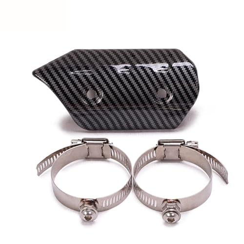 Protector de calor para escape de moto con aislamiento térmico y fibra de carbono duradera