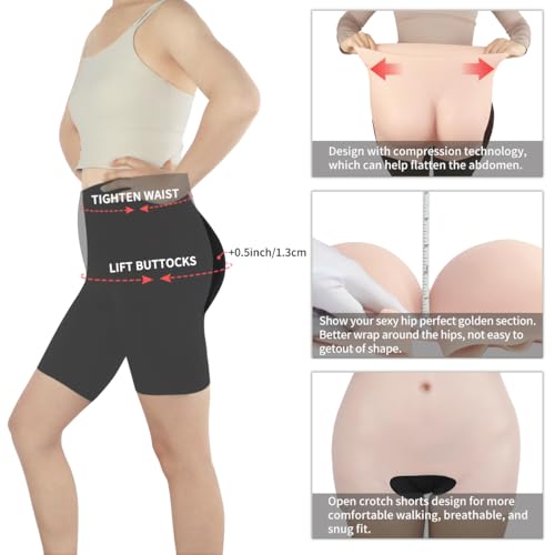 NSSZNUS Crossdresser Shapewear Silicone Butt Lifter Panties Fake Buttock Underwear Hip Padded Enhancer for Drag Queens3
