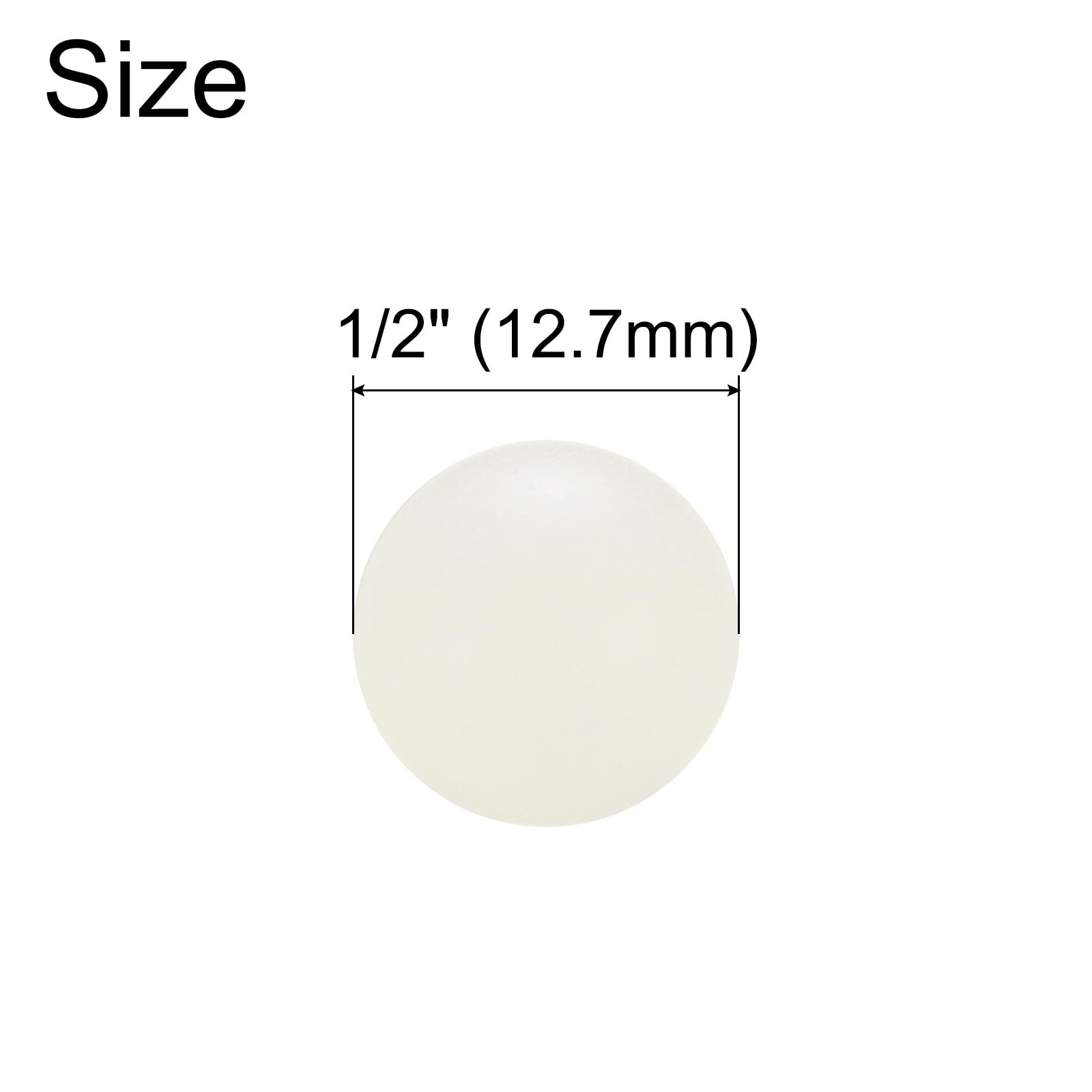 QUARKZMAN 100Pcs Bolas De Cojinete De Nylon 1/2" 12.7mm Bola Sólida Pulida Precisión G2 Blanco