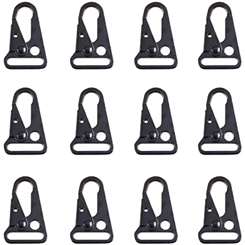 12 Pack Metal Rifle Sling Clips HK Style Sling Snap Hook Enlarged Mouth Clips Tactical Gear for Keyring Hang, Buckle and Paracord - 1