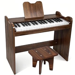 Kids Piano Keyboard, 37 Keys Digital Wood Piano with Stool Musc Stand Toddler Music Educational Instrument Toy, Xmas Birthday Gifts for 3+ Girls Boys - Les Beatles, Paul McCartney, John Lennon, RIngo Starr, George Harrison
