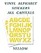2 x set di lettere dell'alfabeto gialle grandi – adesivi rimovibili autoadesivi impermeabili resistenti in vinile – tagliati alla forma adesiva – dimensione 50 mm