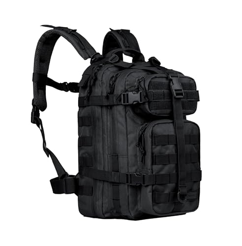 Mochila Assault 2.0 Tática, 30L, Tecido 600D Resinado, Sistema MOLLE, 5 Compartimentos, 42x23x25,5cm, Preta (Preto)