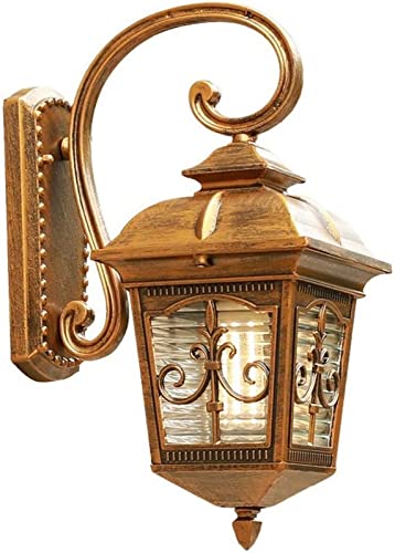 Applique murale de jardin étanche E27 en aluminium et bronze huilé pour lanterne extérieure villa