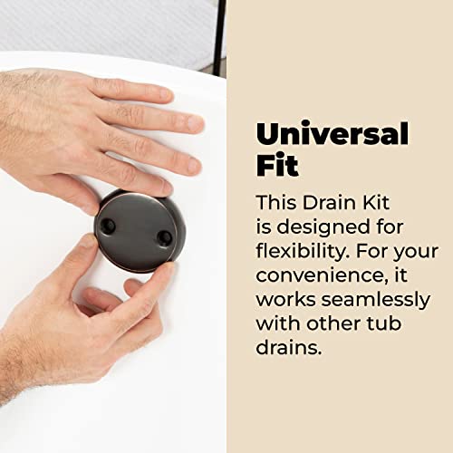 Tip Toe Bathtub Tub Drain Assembly Conversion Kit | Includes Tub Drain, Drain Adapter, Drain Gasket, Two Hole Overflow Faceplate And Faceplate Screws, All Brass Construction #TOP2