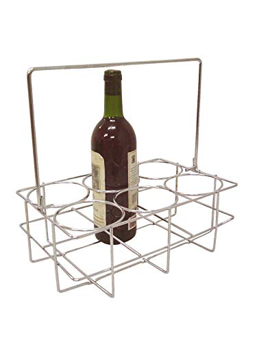BOTELLERO Cesta DE Mano Metal para 6 Botellas Rectangular