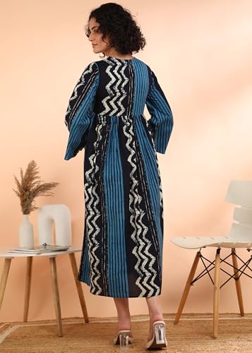 Image of Maaesa Women Printed Cotton Flared Kurti