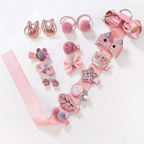 Kit laços enfeites de cabelo variados infantil (Rosa antigo)