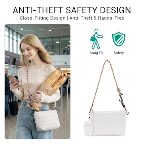 Image of ACUARIO Crossbody Bags for Women - Puffy Tote Bag Purse for Work, Travel, Shoulder Handbag with Small Wallet