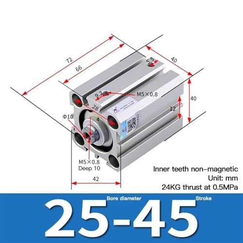 Cilindro compacto SDA25x45 de 25mm para solucionar falta de espacio mecánico 3