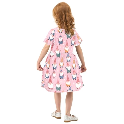 Gnomes Toddler Dress Girls Summer Short Sleeve T-Shirt Dress Casual Outfit3
