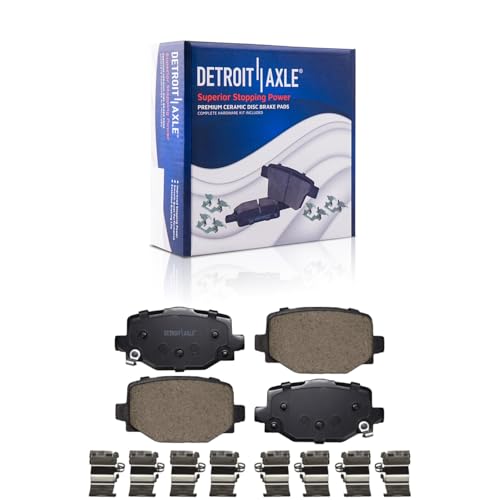 Image of Detroit Axle - Rear Brake Kit for 2019-2025 INFINITI QX50 2022-2025 QX55 | Disc Brake Rotors Ceramic Brake Pads with Hardware Replacement 12.13 inch inch Eotors