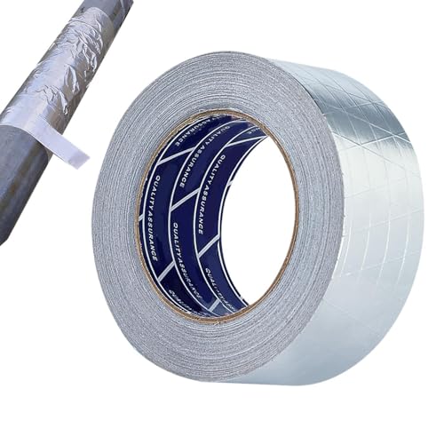 Bkljkf Ruban en aluminium | Résistant à la chaleur, auto-agrippant - 50 mm x 20 m, pour systèmes,Réparation de Fuites, Protection Contre le Feu, Systèmes HVAC, Climatiseurs, Tuyaux d'Eau Chaude et