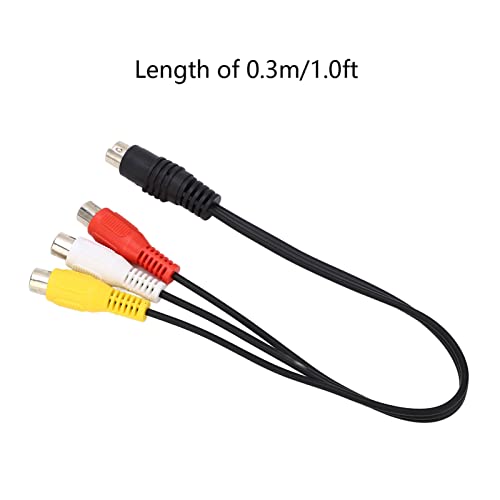 Cabo Adaptador DIN 7 Pinos para 3 RCA, Mini DIN 7 Pinos Macho para 3 RCA Fêmea Estéreo AUX Cabo Adap