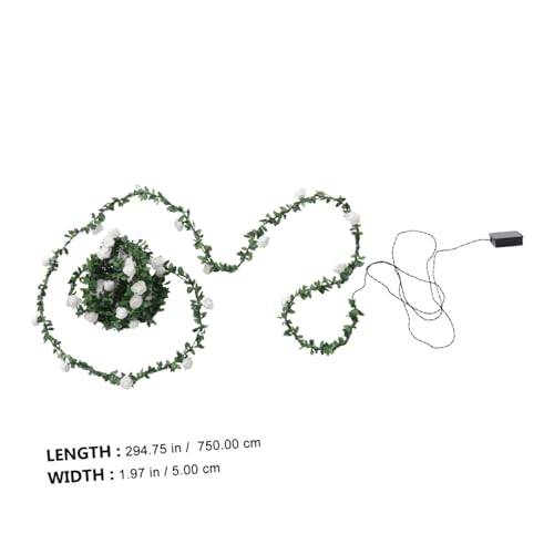 Guirnalda de luces LED solares en forma de rosa de 7.5m color verde miniatura 2