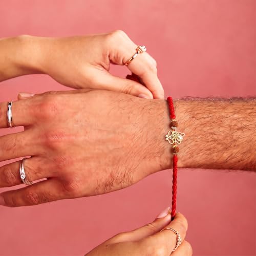 Image of ZAVYA 925 Pure Silver Ganesha Rakhi for Brother, Sterling Silver Bracelet for Bhai, Rakshabandhan Gift, with Authenticity Certificate