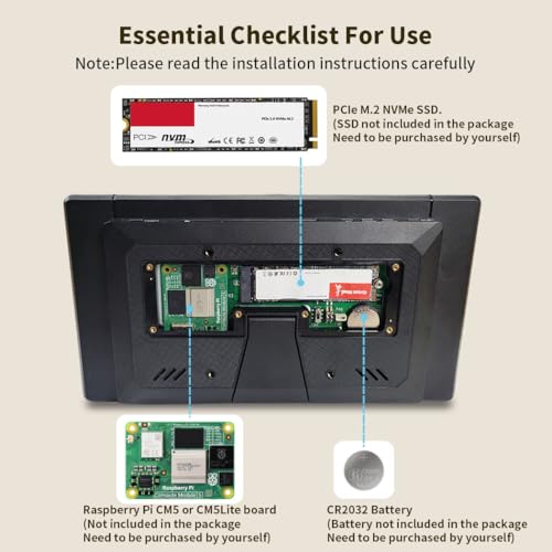Image of MageCore Touch Scren Monitor 10.1 inch Compatible with Raspberry Pi CM5 / CM5 Lite Tablet with PCIe ExtenderUSB, HDMI Output, GPIO for STEM, IoT, AI Programming, Learning, Maker Projects