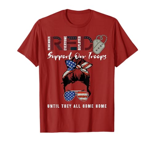 On Friday We Wear Red Friday Military Support troops US Flag T-Shirt
