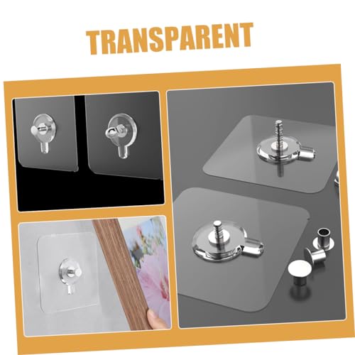 Image of Veemoon 30 Pack Heavy Duty Adhesive Hooks No Drill Picture Hangers for Walls Photo Frame Holders Wall Sticker Holders No Damage Outdoor Sticker Hooks