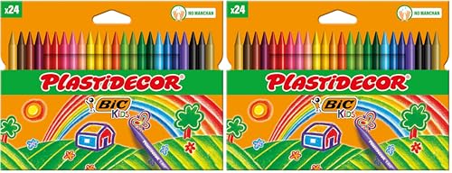 Miniatura 7 de BIC Kids Ceras de Colores para Niños, Óptimo para material escolar,Plastidecor, Colores Vivos Surtidos, Ideal para colorear, 24 Ceras (Paquete de 2)
