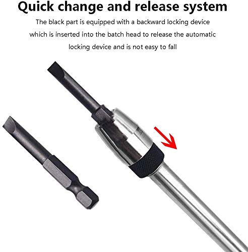 Bestgle 12 Inch Length Quick Release Screwdriver Drill Bit Holder Extension Bar 1/4" Hex Shank Quick Change Extension Rod Socket For Screws Nuts Drill Hand-Held Driver #TOP2