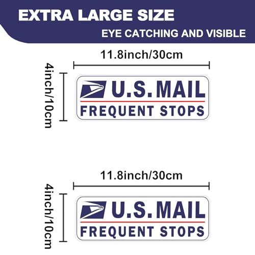 Image of 2 Pack Mail Magnetic Signs for Car, Rural Route Magnet for Carrier Vehicle, Reflective Delivery Driver Service Car Magnetic Sign Frequent Stops, Heavy Duty Waterproof (Blue-Black 2 Pack)