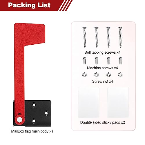 Professional Mailbox Flag Galvanized Steel Mailbox Replacement Flag Kit ，for Wall-Mount and Post-Mount Mailboxes - Thumbnail 3