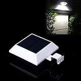 Solar Motion Sensor Light Outdoor 150LM Brighter Design/ PIR Sensor Solar Powered Led/ Waterproof Durable/ Fence Wall Driveway Garden Patio Path Decking Light White Light