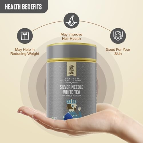 Image of Hindraj The Milky Majesty Silver Needle White Tea Loose Leaves 25 g Pure & Delicate White Tea, 100% Natural Antioxidant Rich, No Sugar, Low Caffeine, Soothing Herbal Brew