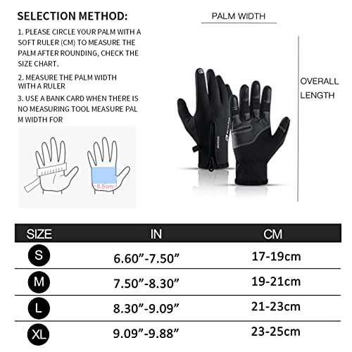 Temei Winter Thermal Gloves Men Women, Touch Screen Water Resistant Windproof Warm Gloves, Non-Slip Handles Provide Full Grip, For Cold Weather Fishing Golf Kayaking (Large, Black) #TOP4