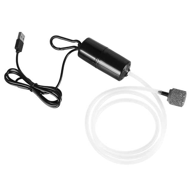 Mini bomba de aire para acuario, aireador de aire USB con 92 cm manguera de oxígeno