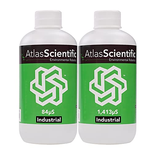 Atlas Scientific Industrial Conductivity Calibration K 0.1L Set - 84µS & 1,413µS - 250ml (8oz) Pack of 2