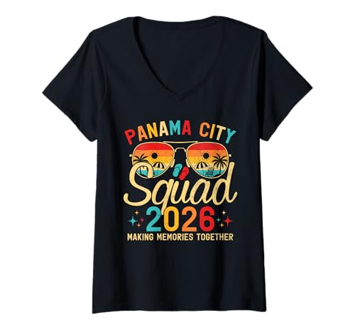Women's Panama City Beach FL Summer Vacation Family Trip 2026 Squad V-Neck T-Shirt