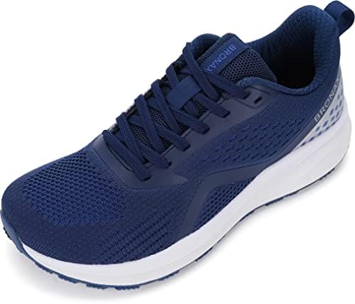 BRONAX Mens Wide Toe Box Running Tennis Shoes Gym Tennis Athletics Size 8 Sports Mesh Walking Rubber Outsole Sneakers for Male Blue 41