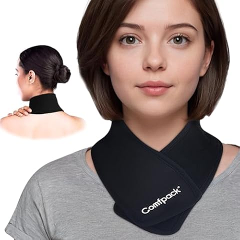 Comfpack Neck Ice Pack Wrap, Cooling Neck Wrap Cervical Ice Pack for Pain Relief, Flexible Reusable Cold Pack for Injuries, Sore Neck, Hot Weather, Cervical Surgery, Hot Flashes, Tonsillectomy Cover