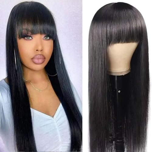 Perruque cheveux humain brésilien lisse 20 pouces de qualité supérieure