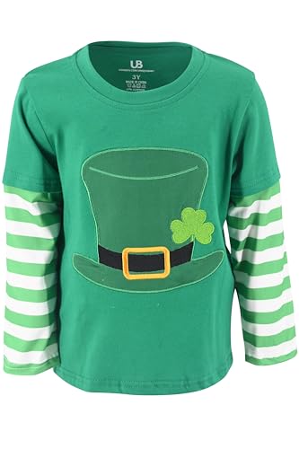 Image of Unique Baby Boys Shirts for Kids and Toddlers Striped Layered Long Sleeve with Embroidery