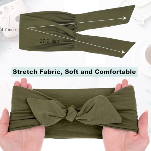 Image of 6 Pieces Knotted Headbands Adjustable Stretchy Women Headbands African Wide Hair Wrap Extra Turban Head Bands for Lady Large Sport Workout Stretch Non-slip Big Hair Bands