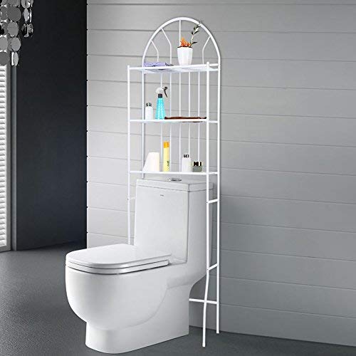 GOTOTO Estante del Inodoro A Prueba de Herrumbre de 3 Capas Estanteria sobre Inodoro de Estilo Simple de Ahorra Espacio Almacenamiento Estantes de Baño sobre Lavadora y WC