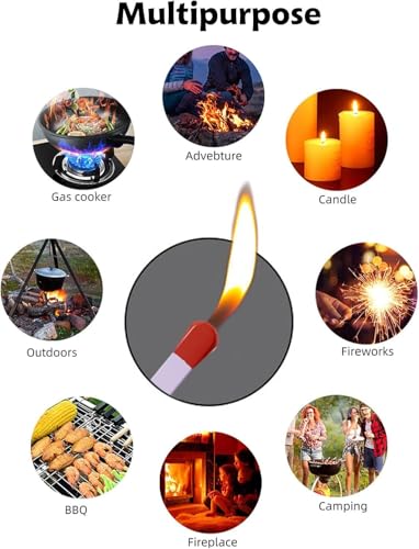 Encendedor de llama suave para velas y fogatas con tanque visible, pack de 2 recargable 8