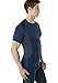 TSLA Men's UPF 50+ Quick Dry Short Sleeve Compression Shirts, Athletic Workout Shirt, Water Sports Rash Guard, Mesh Short Sleeve Navy & Charcoal, Large