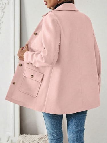 Women's 2024 Winter Fashion Coats Button Front Men's Solid Color Front Button Long Sleeve Pocket Jacket2