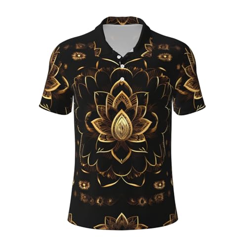Polo de vacances pour homme léger et respirant imprimé lotus