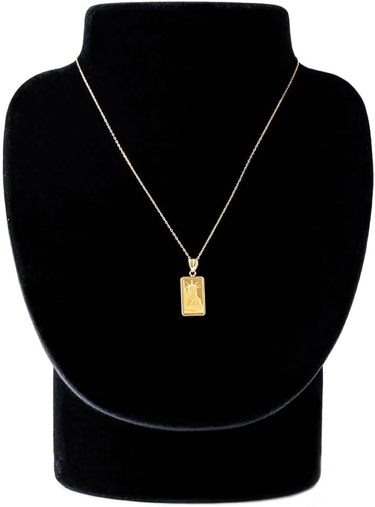 Amazon | 宝石の森 インゴッド ネックレス K24 1g 自由の女神 リバティ