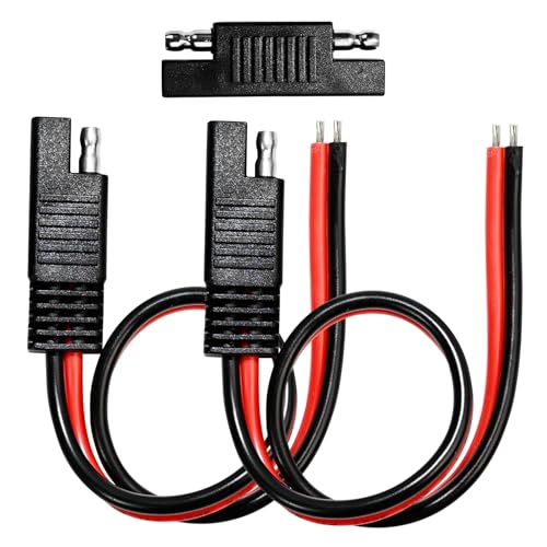 Quadafy 2 Pack 12 Gauge 2 Pin Quick-Disconnect Audiopipe Polarized Wire Harness with SAE Connectors - 12 Inch Heavy Duty Bullet Lead Cable (2 Pack 12 Gauge)