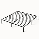 Sweetcrispy Queen Size Bed Frame, Metal Platform Bed Frames Mattress Foundation with Steel Slat Support, No Box Spring Needed, Storage Space Under Base, Easy Assembly, Modern Black