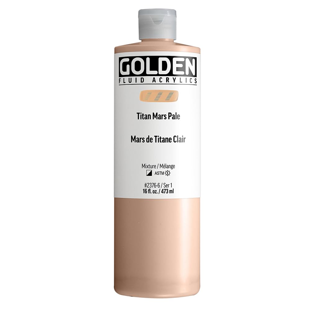 Fluid Acrylics by GOLDEN, Titan Mars Pale, Professionelle Acrylfarbe, halbdeckend, 473 ml