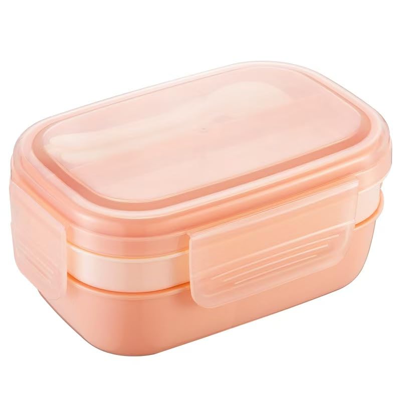 Hemompito Bento Box, 3-Layer, 8-Compartment Lunch Containers with Utensils, 64 oz, Food-Grade PP5, Leakproof Silicone Seal, Microwave & Dishwasher Safe, Lunch Box for Office, Picnics & More - image 1