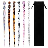 6 Pieces Acetate Hair Sticks Tortoise Hair Sticks Chopsticks for Hair Vintage Shell Sticks Retro...